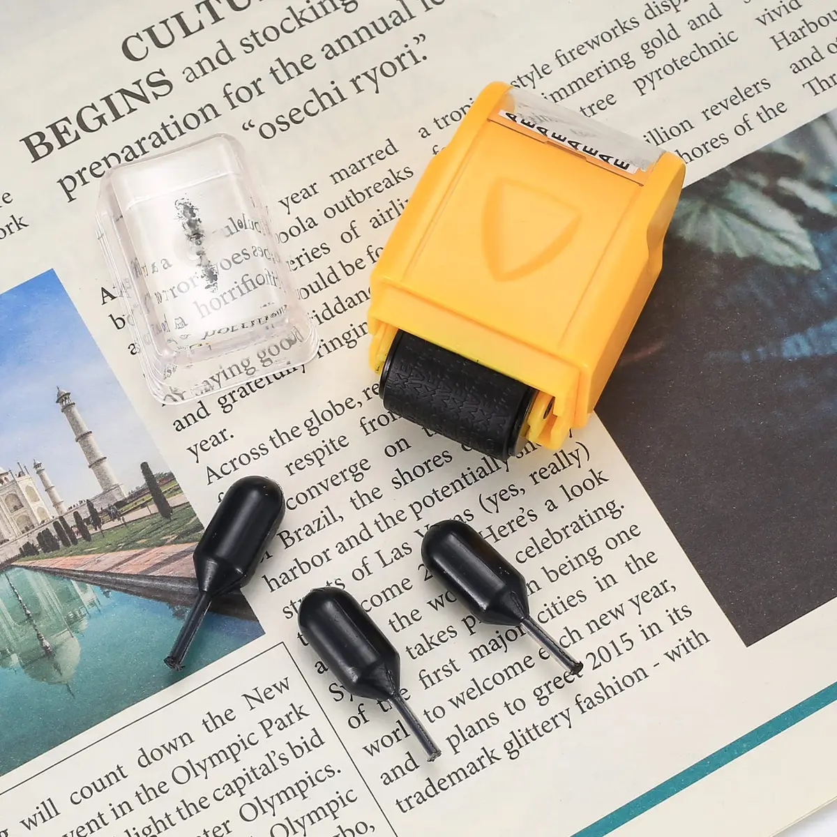 Siyurongg Black 12 pcs Rubber Stamp Refill Set | Identity Theft Protection Ink - view 5