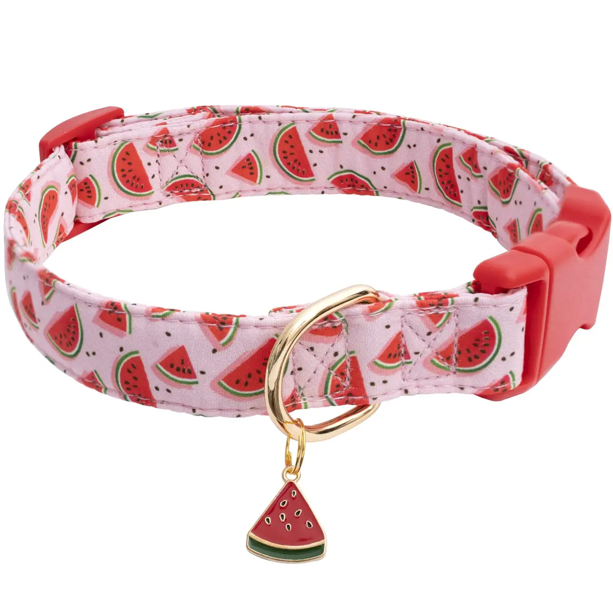 Faygarsle Pink Animal Collar for Dogs | Watermelon Design, Summer Pet Accessory, Adjustable & Durable (70-120 chars) - main product image