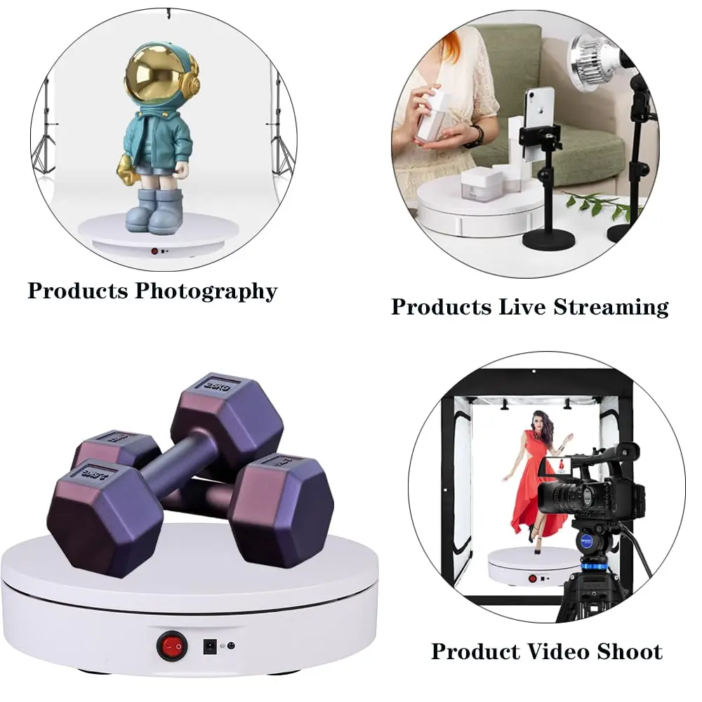 JAYEGT Motorized Rotating Display Stand 11.8inch | 330 Lb Load Capacity, 360° Electric Turntable for Product & Video Display - view 7