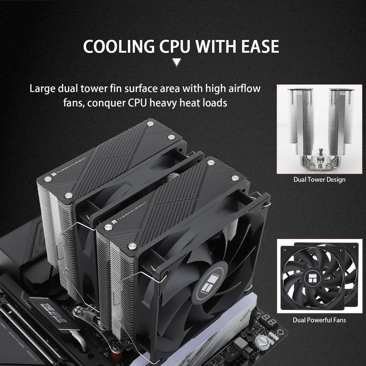 Thermalright Phantom Spirit 120 CPU Cooler Dual TL-C12B V2 PWM Fan 7 Heat Pipes 157mm Height | Compatible with Intel LGA1700/115X/1200/20XX/1851 & AMD AM4/AM5 - view 4