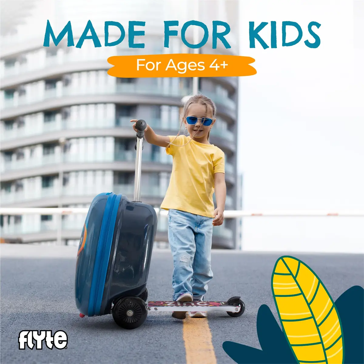 Flyte Kids Scooter Suitcase Stormy the Shark 18" | 25 Litre Capacity Ride On - view 4