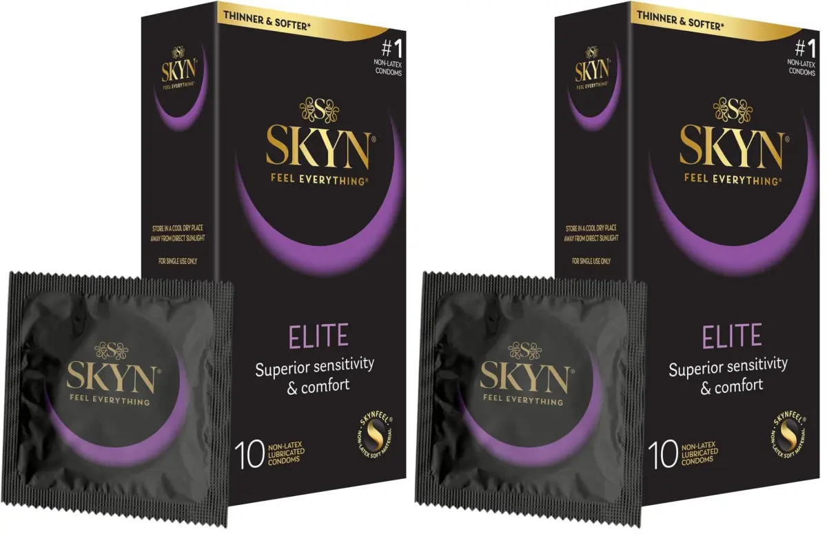 SKYN Elite Ultra-Thin Condoms, 20 Count (Pack of 2) | Latex-Free Polyisoprene for Enhanced Sensation - main product image