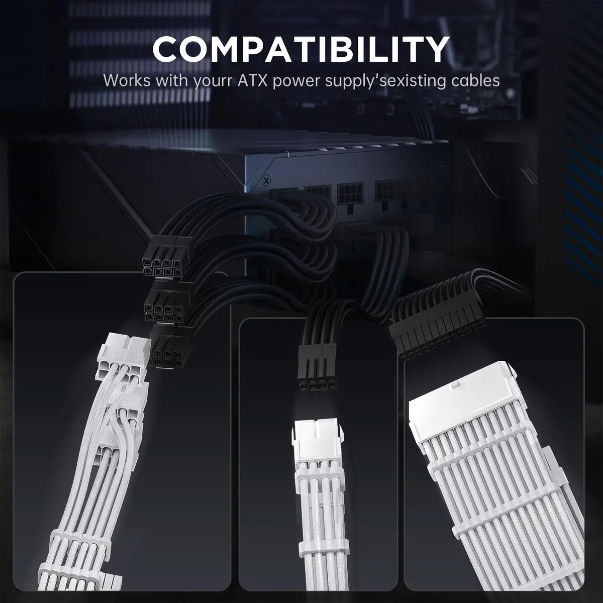 AsiaHorse 12VHPWR Cable Extension Kit, 30cm | Support RTX 40 GPUs & 600W Power - view 5