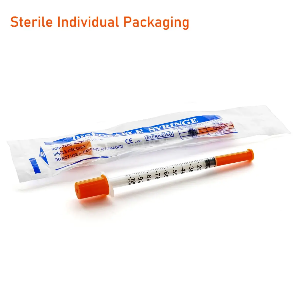 JIBENGAO 1cc Syringe with 31G 8mm Needle, Pack of 100 | Precise Lab Dispensing - view 3
