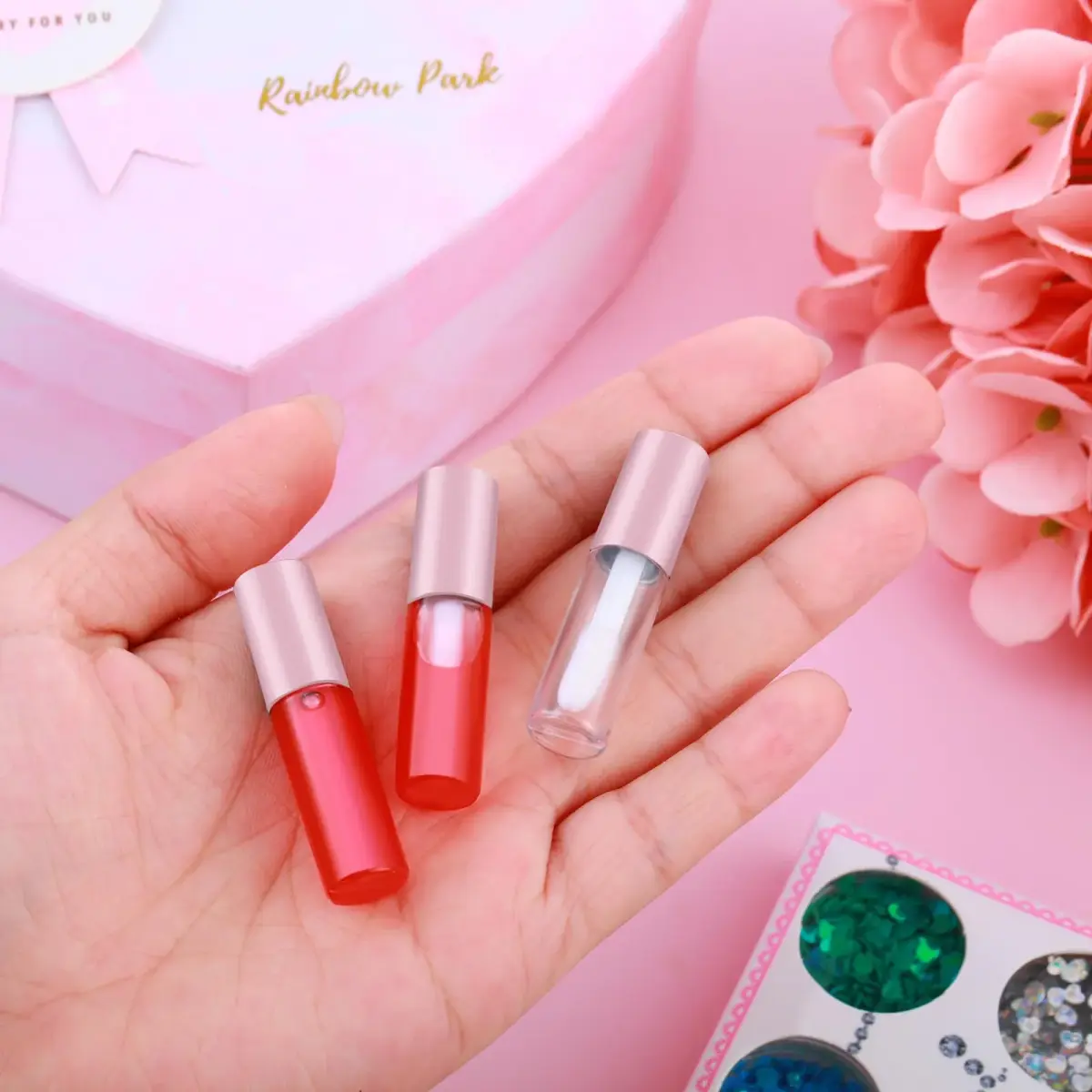 Patelai Pink 1.2 ml Empty Lip Gloss Tubes Refillable Mini Lip Balm Containers (100-Pack) | DIY Makeup Travel Split - view 4
