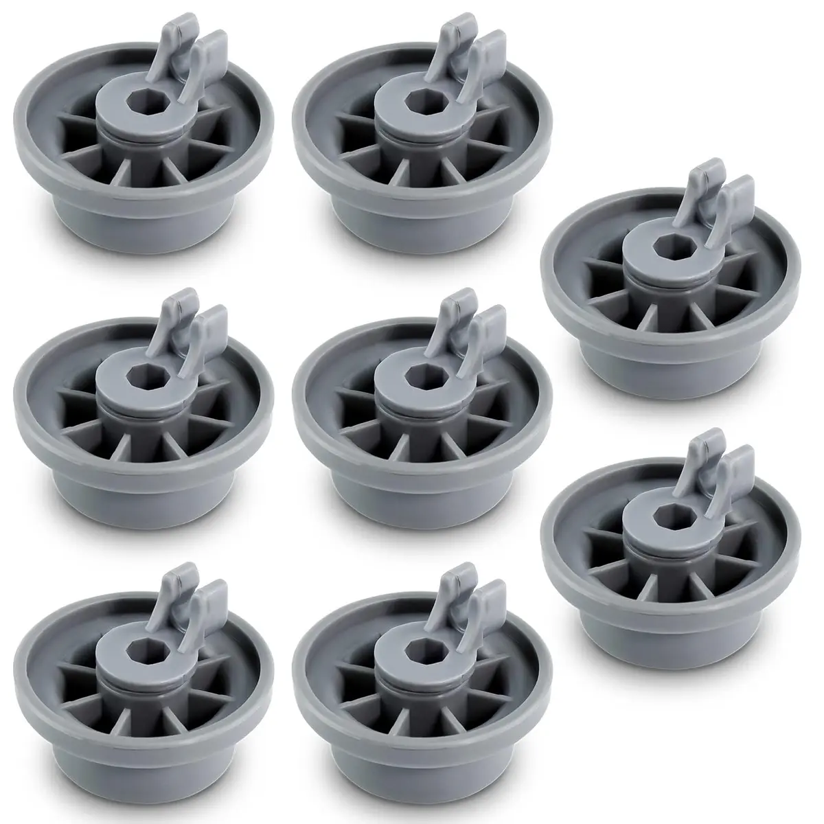 AMI PARTS 8 Pack Dishwasher Lower Rack Wheels | Replaces 165314, 420198, AP2802428 - main product image