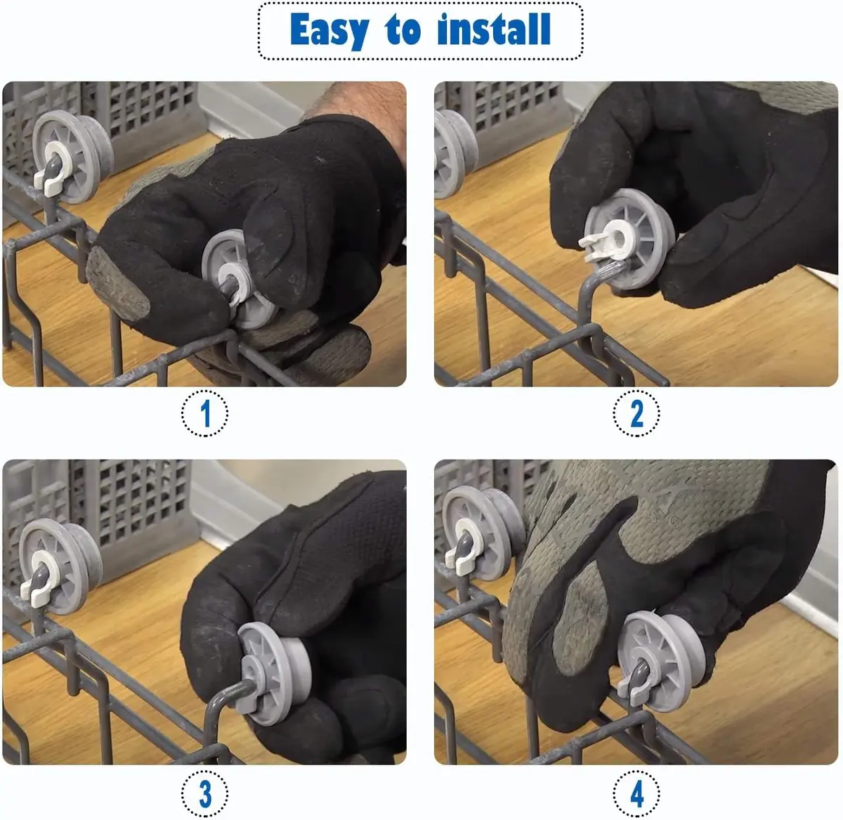 AMI PARTS 8 Pack Dishwasher Lower Rack Wheels | Replaces 165314, 420198, AP2802428 - view 7
