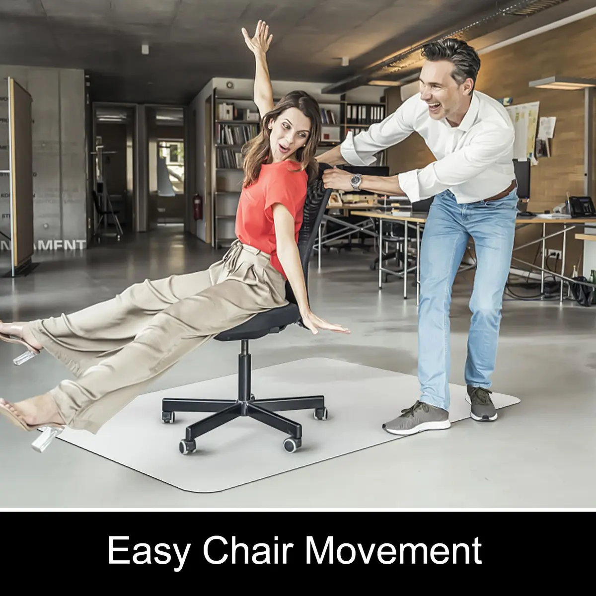 Kuyal Clear Chair Mat for Hardwood Floors 117 x 152 cm (46 x 60 inches) | Protects Floors from Scratches & Scuffs - view 6
