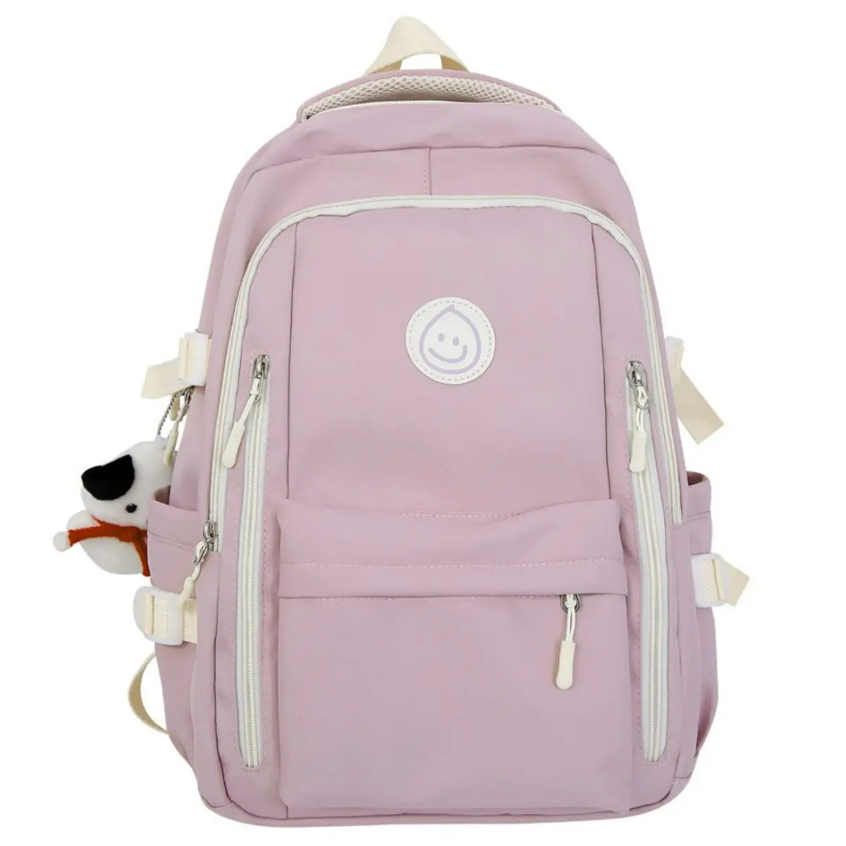 MININAI Pink Backpack with Cute Pendant | Lightweight College Bag for Women - main product image