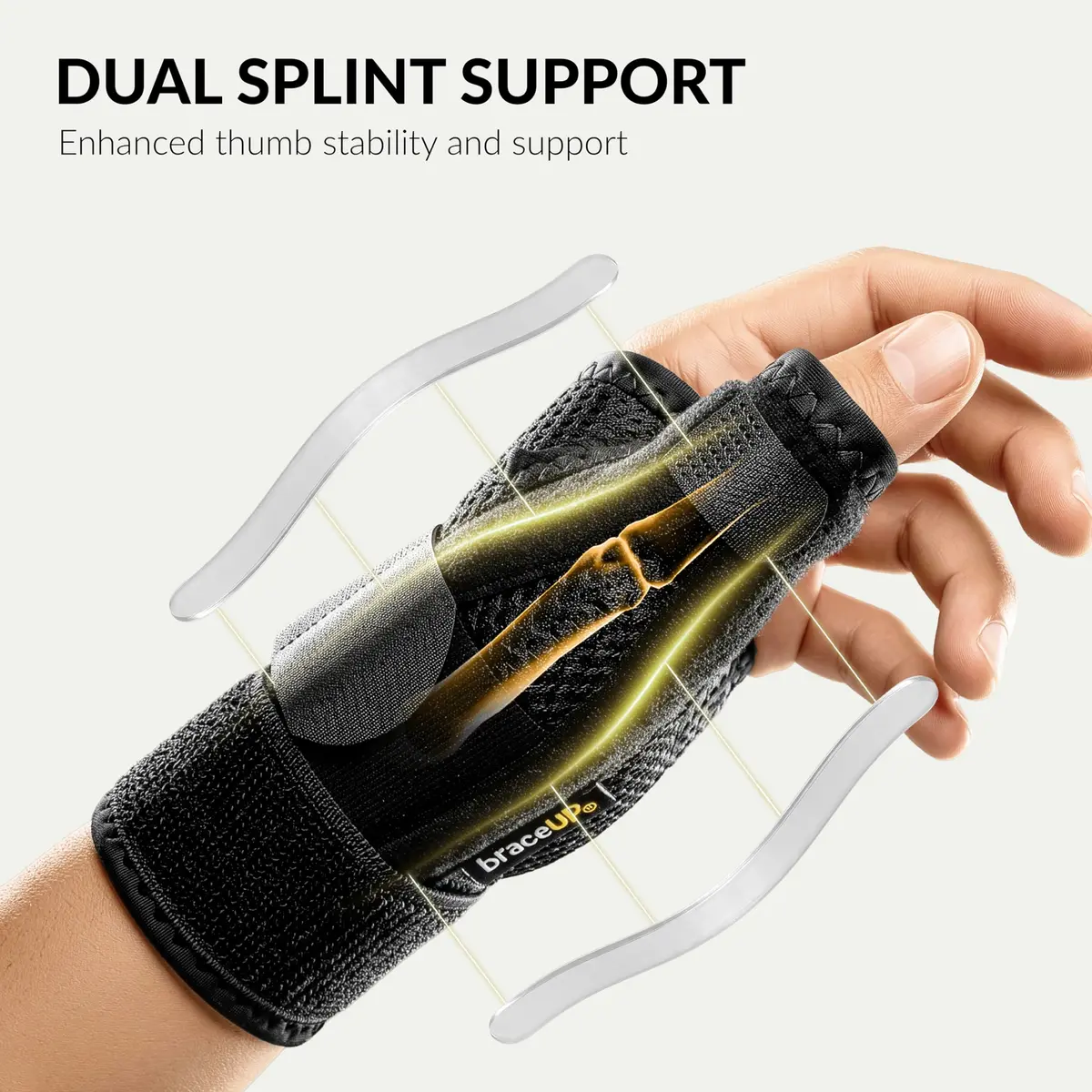 BraceUP Thumb Splint Brace Right Left Hand Women and Men, Spica Splint, CMC Thumb Brace with Thumb Support, for Arthritis, Tendonitis, Carpal Tunnel Pain Relief and Thumb Sprain (Pink, One Size) - view 3