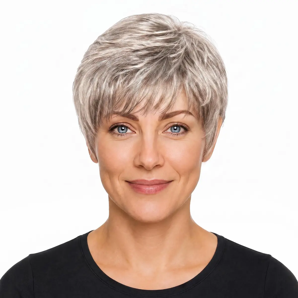 Raquel Welch Women's Pixie Cut Short Gray Wig, WINNER | Lightweight, Ready-to-Wear, Memory Cap, 21" Petite Cap - main product image
