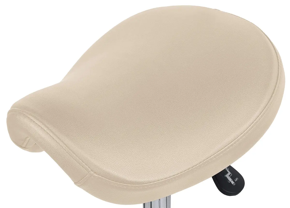 2xhome Ergonomic Saddle Stool | Backless Rolling Office Task Chair with Adjustable Height and Tilt | PU Leather, Foam Padded Seat for Drafting, Medical, Dental Use, Beige, Single, Set of 1 - view 9