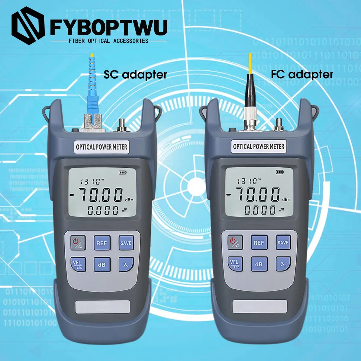 fyboptwu 3-in-1 Fiber Tester OPM+VFL with LED, 2-Pack | Optical Power Meter & Visual Fault Locator - view 7