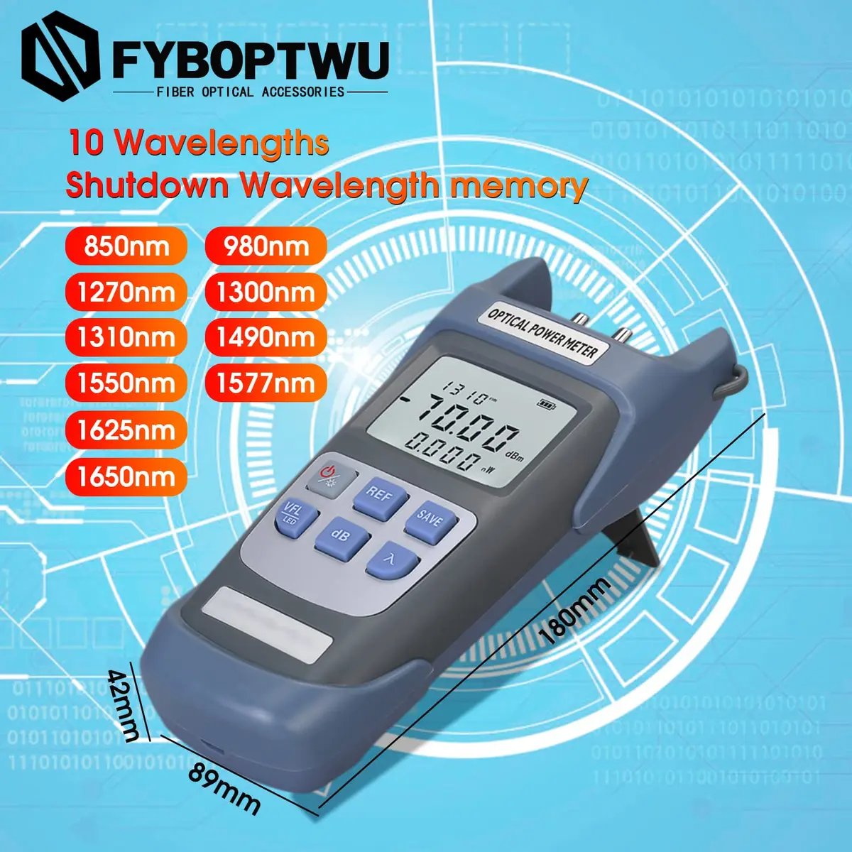 fyboptwu 3-in-1 Fiber Tester OPM+VFL with LED, 2-Pack | Optical Power Meter & Visual Fault Locator - view 4