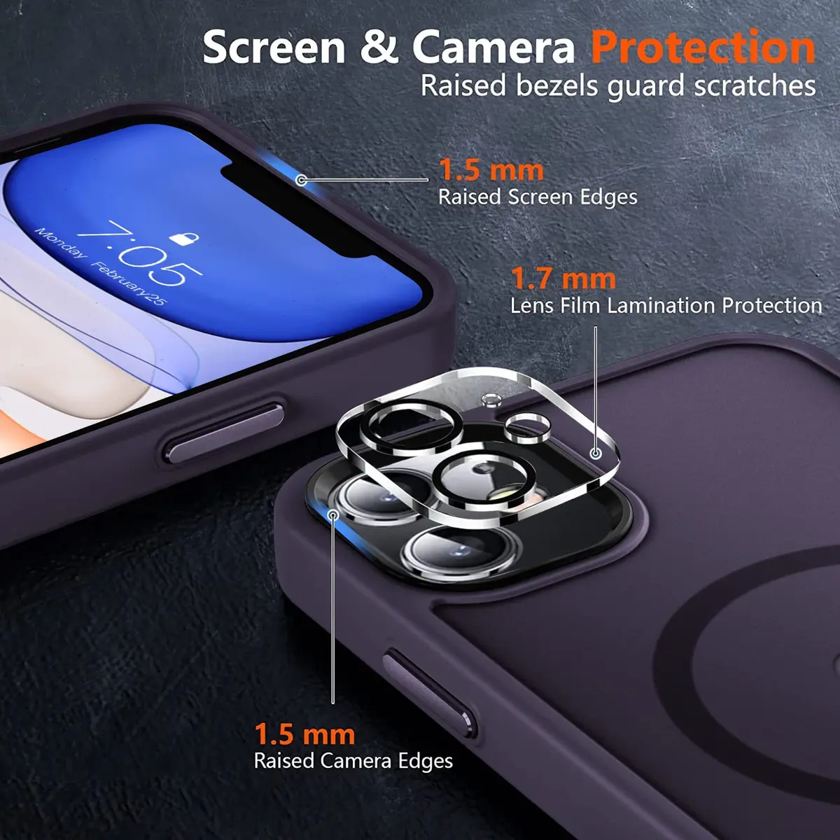 MOCCA Magnetic Shockproof Case for iPhone 11 6.1 inch Deep Purple | Magsafe Compatible & Drop-Proof - view 5