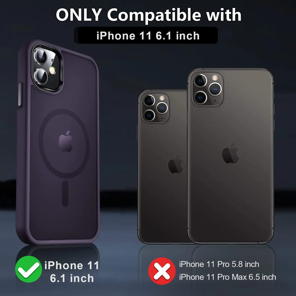 MOCCA Magnetic Shockproof Case for iPhone 11 6.1 inch Deep Purple | Magsafe Compatible & Drop-Proof - view 7