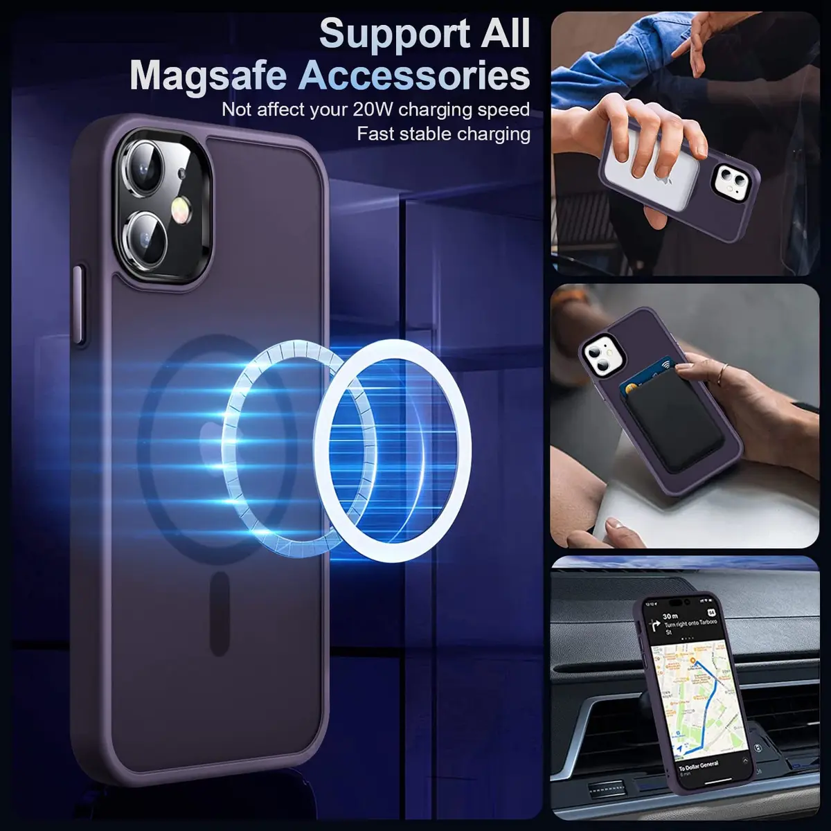 MOCCA Magnetic Shockproof Case for iPhone 11 6.1 inch Deep Purple | Magsafe Compatible & Drop-Proof - view 2