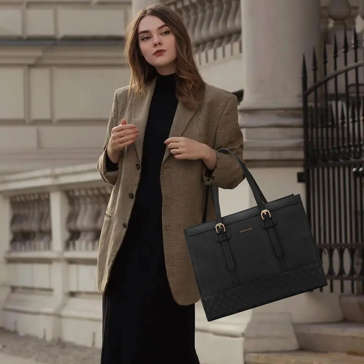 LOVEVOOK Laptop Tote Bag for Women, 15.6 Inch | Stylish & Functional with Laptop Compartment - view 3