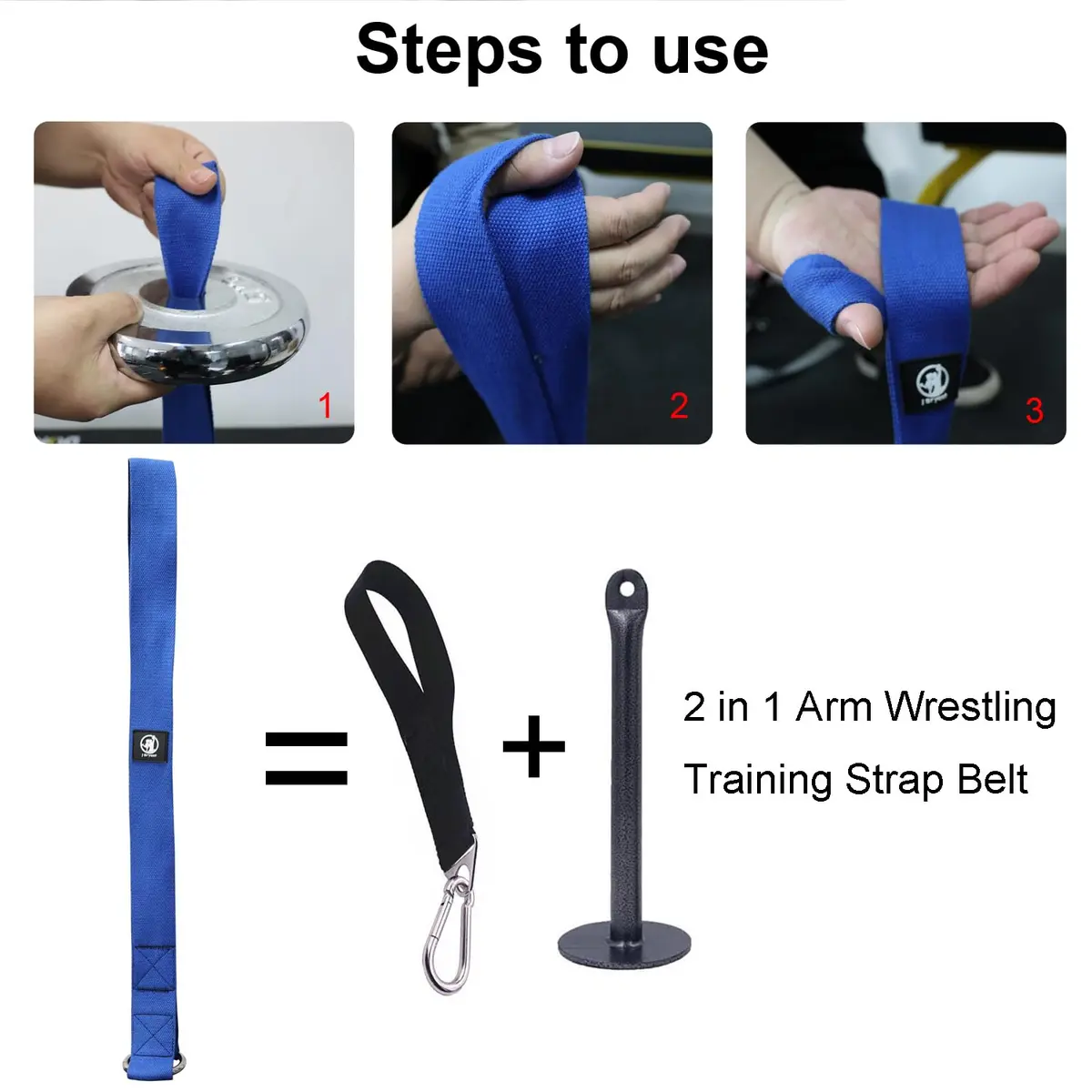 J Bryant Arm Wrestling Training Strap Belt 26.4in | Wrist, Forearm & Biceps Workout - view 5