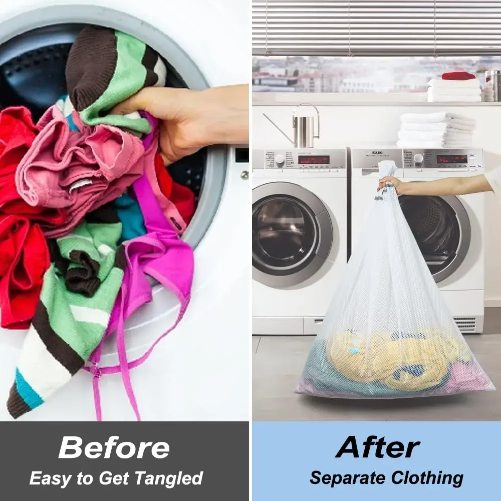 Vivifying Honeycomb Mesh Laundry Bags XXXL Extra Large 109cm x 89cm (2-Pack, White) | Protects Delicates & Bedding in Indian Washers - view 5