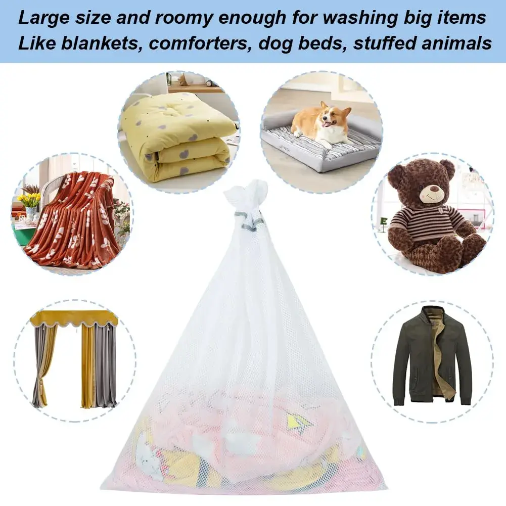 Vivifying Honeycomb Mesh Laundry Bags XXXL Extra Large 109cm x 89cm (2-Pack, White) | Protects Delicates & Bedding in Indian Washers - view 4