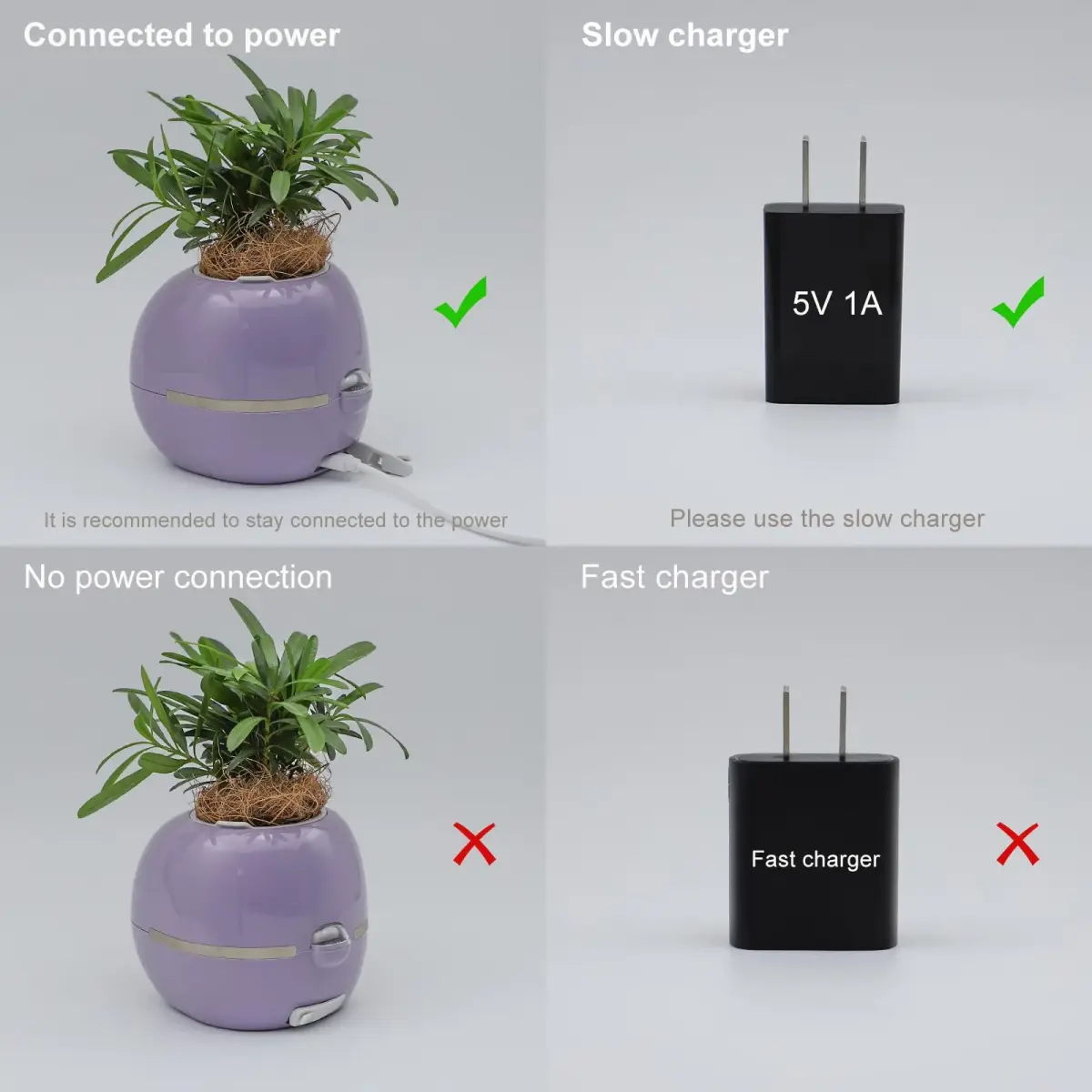 Itigoitie Smart Pet Planter Ivy with LCD Screen & Auto Watering 100ml (Pink) | Interactive AI Plant Care Companion - view 2