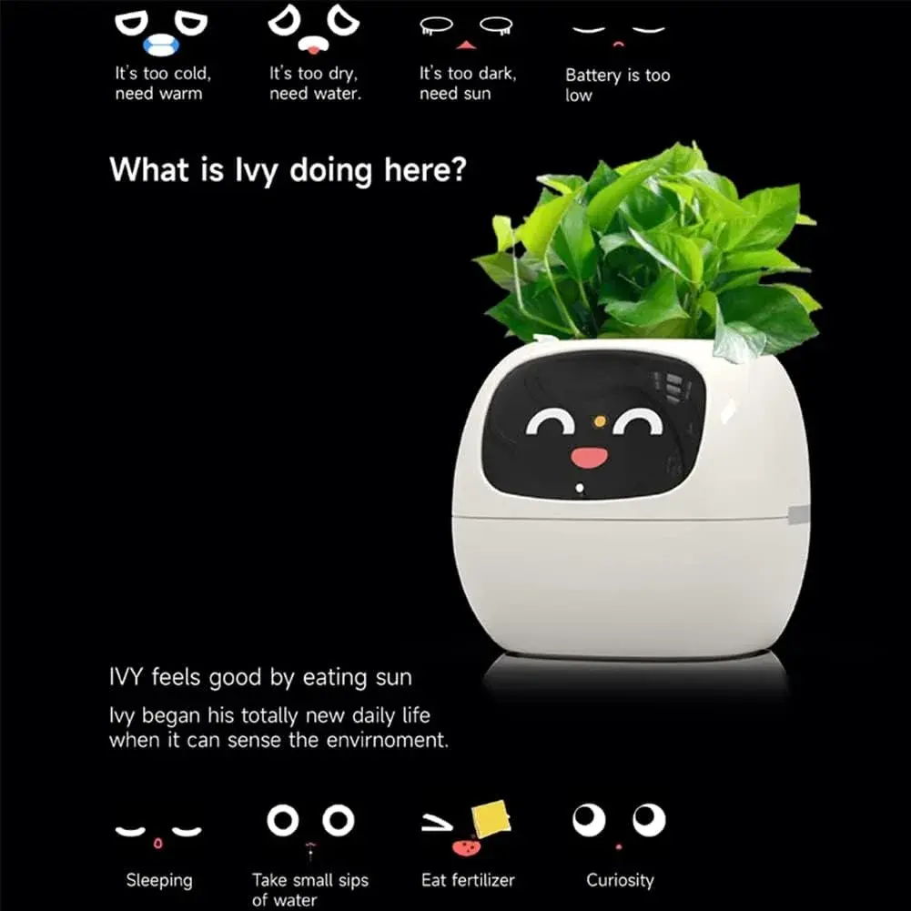 Itigoitie Smart Flowerpot 100ml (3.38 Fl Oz) | Interactive Plant Care with AI & Digital Display - view 4