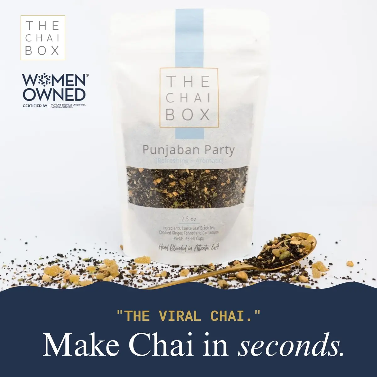 The Chai Box Traditional Ginger & Fennel Chai - 2.5 Oz | Organic Black Tea with Whole Spices - view 5