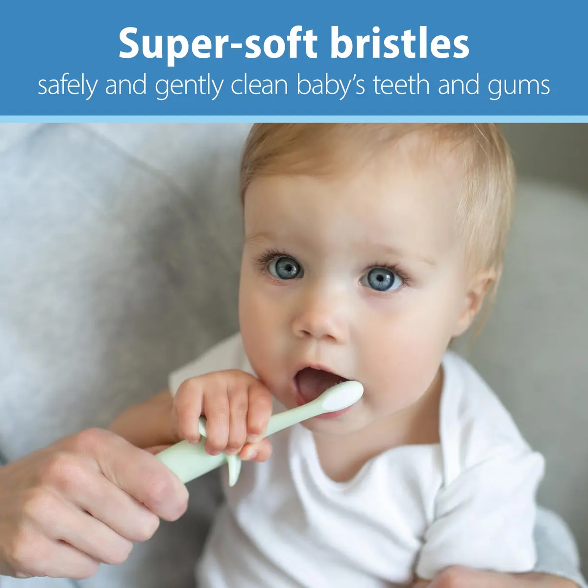 Dr. Brown's Infant-to-Toddler Toothbrush, Mint Elephant, 0-3 Years | BPA-Free, Soft Bristles - view 2
