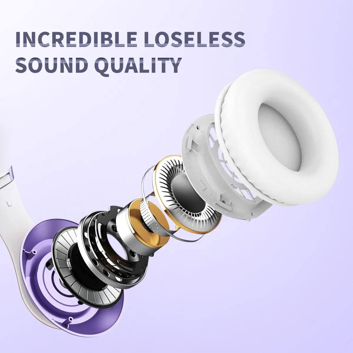 Uliptz Bluetooth Headphones Over Ear, Wireless HiFi Stereo Foldable Headset with 65H Playtime & 6 EQ Modes | 40mm Drivers - view 2