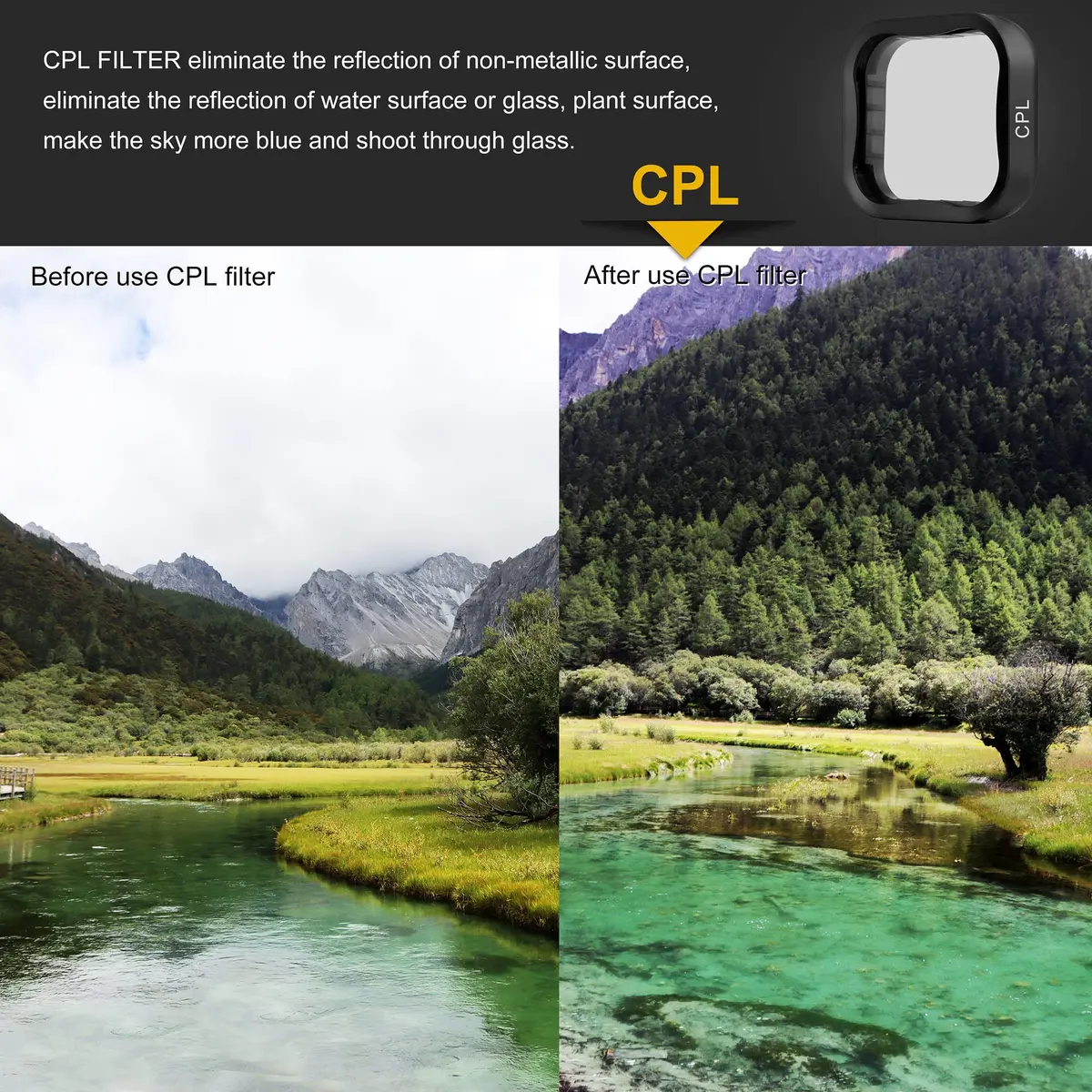 GEPULY Camera Lens Filter Set for GoPro Hero 5 6 7 | CPL ND8 ND16 ND32 Multi-Coated Glass - view 7