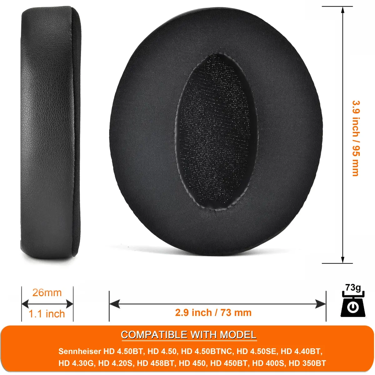 Defean Earpads for Sennheiser HD 4.50BT HD 4.40BT HD 4.30G HD 4.20S Headset | Noise Isolating Replacement Ear Cushions - view 4