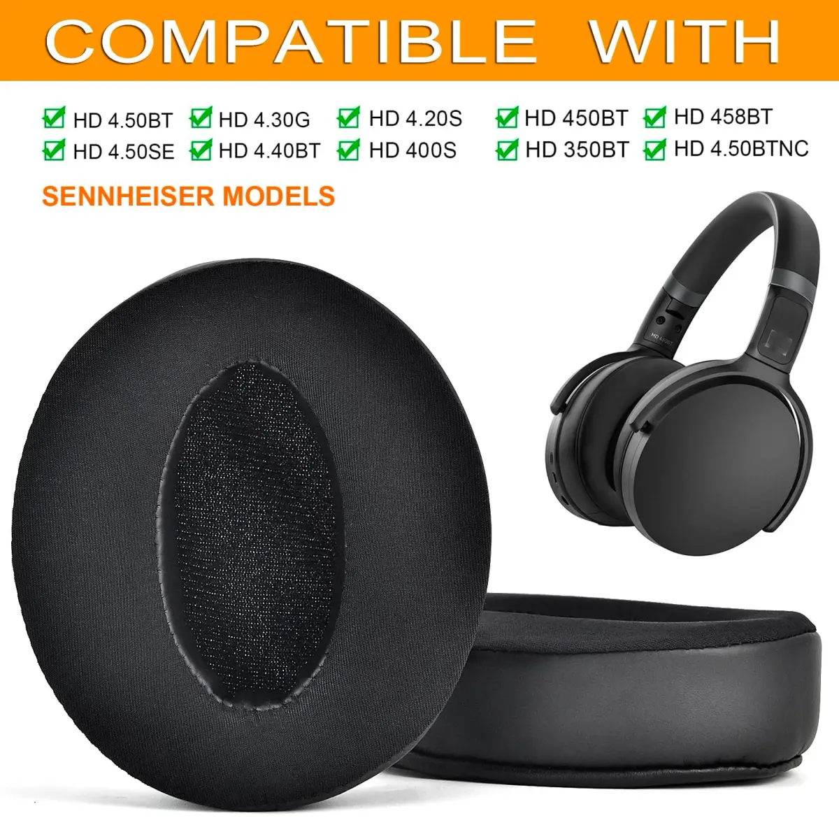 Defean Earpads for Sennheiser HD 4.50BT HD 4.40BT HD 4.30G HD 4.20S Headset | Noise Isolating Replacement Ear Cushions - view 2