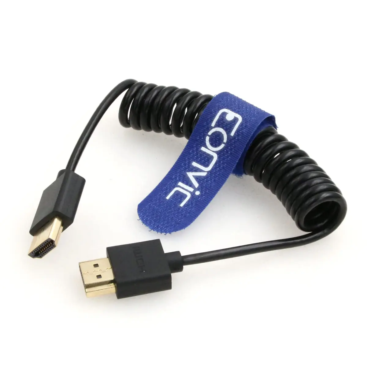 Eonvic 8K HDMI Coiled Cable 25cm (Stretches to 1M) | High Speed HDMI 2.1 Male to Male Extender for Cameras & Monitors - view 2