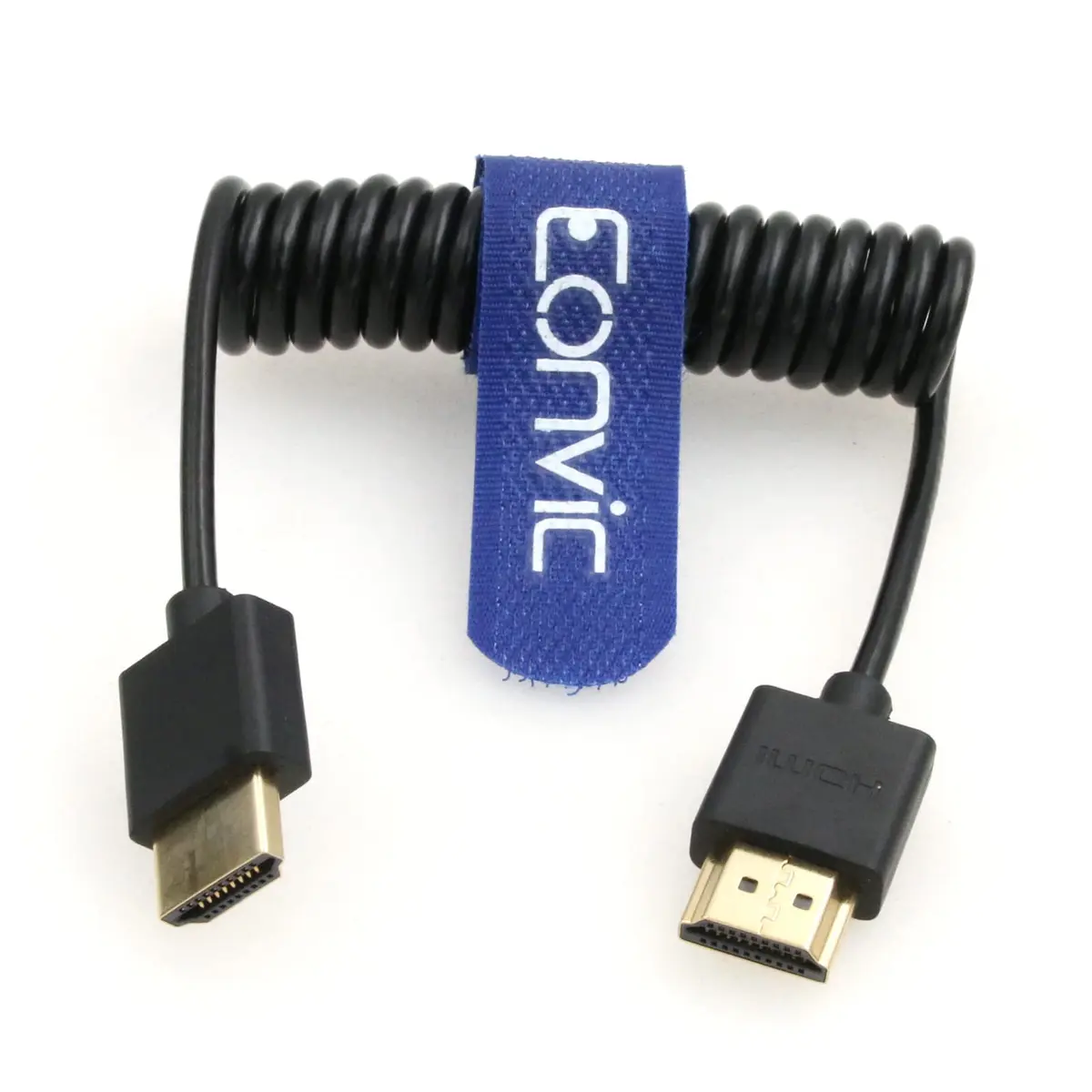 Eonvic 8K HDMI Coiled Cable 25cm (Stretches to 1M) | High Speed HDMI 2.1 Male to Male Extender for Cameras & Monitors - view 3