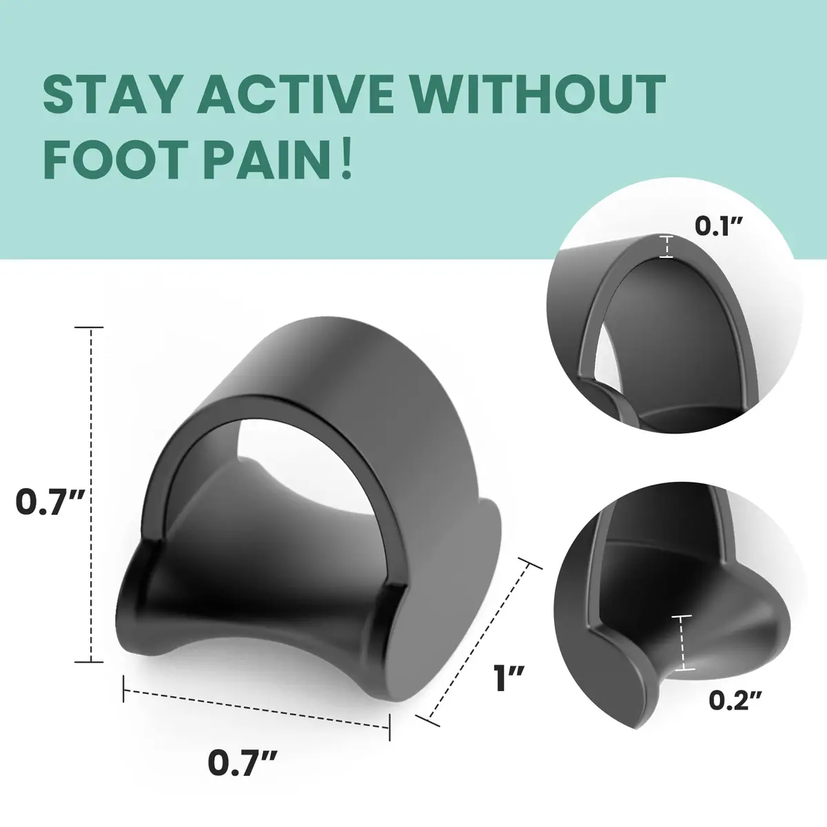 Welnove Pinky Toe Separator, 12 Pcs Black Gel Toe Spacers for Feet, Bunions, Overlapping Toes, Unisex, 1 Pack | Realign & Relieve Pressure - view 5