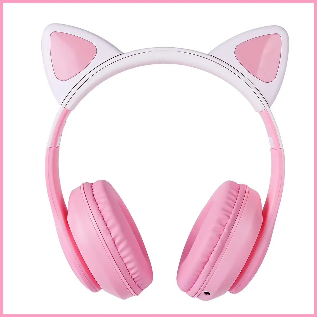 HOYJACY Cat Ear Kids Bluetooth Headphones Pink | LED Light Up Wireless & Wired Kids Headphones with Microphone - view 5