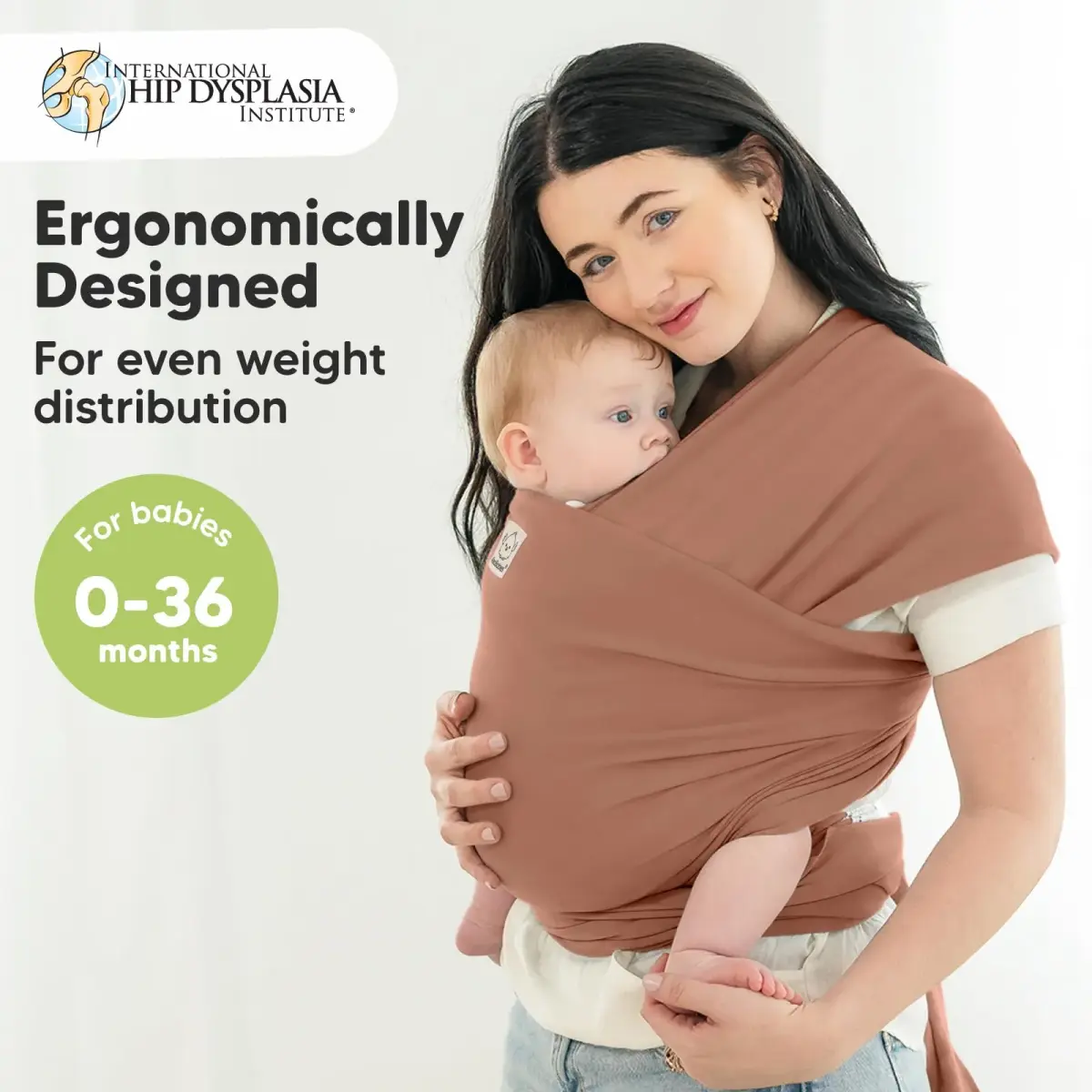 KeaBabies Original Baby Wrap Carrier - Terracotta | One Size, Ergonomic & Breathable - view 2