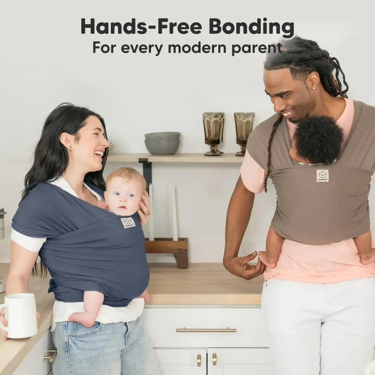 KeaBabies Original Baby Wrap Carrier Raven | Ergonomic, IHDI Certified, Breathable Fabric for Newborns to Toddlers - view 8