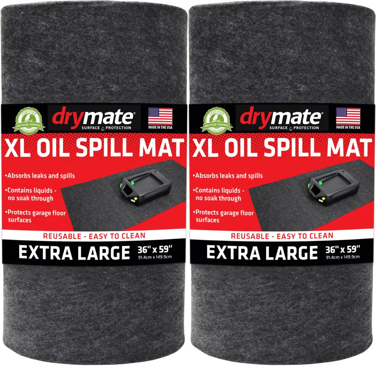 Drymate XL Oil Spill Mat 91cm x 150cm (36" x 59") (2-Pack) | Protects Garage Floors from Oil & Coolant - main product image