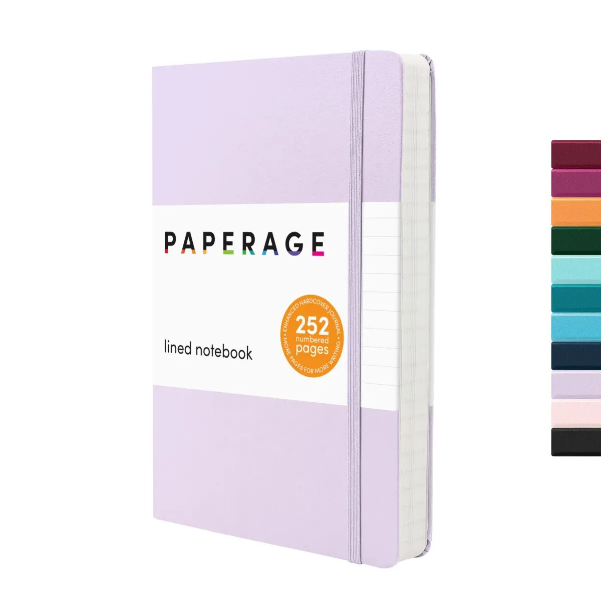 PAPERAGE Lined Journal Notebook Lavender 252 Pages 20cm x 14cm (8 in x 5.6 in) | Premium 100 GSM Acid-Free Paper - main product image