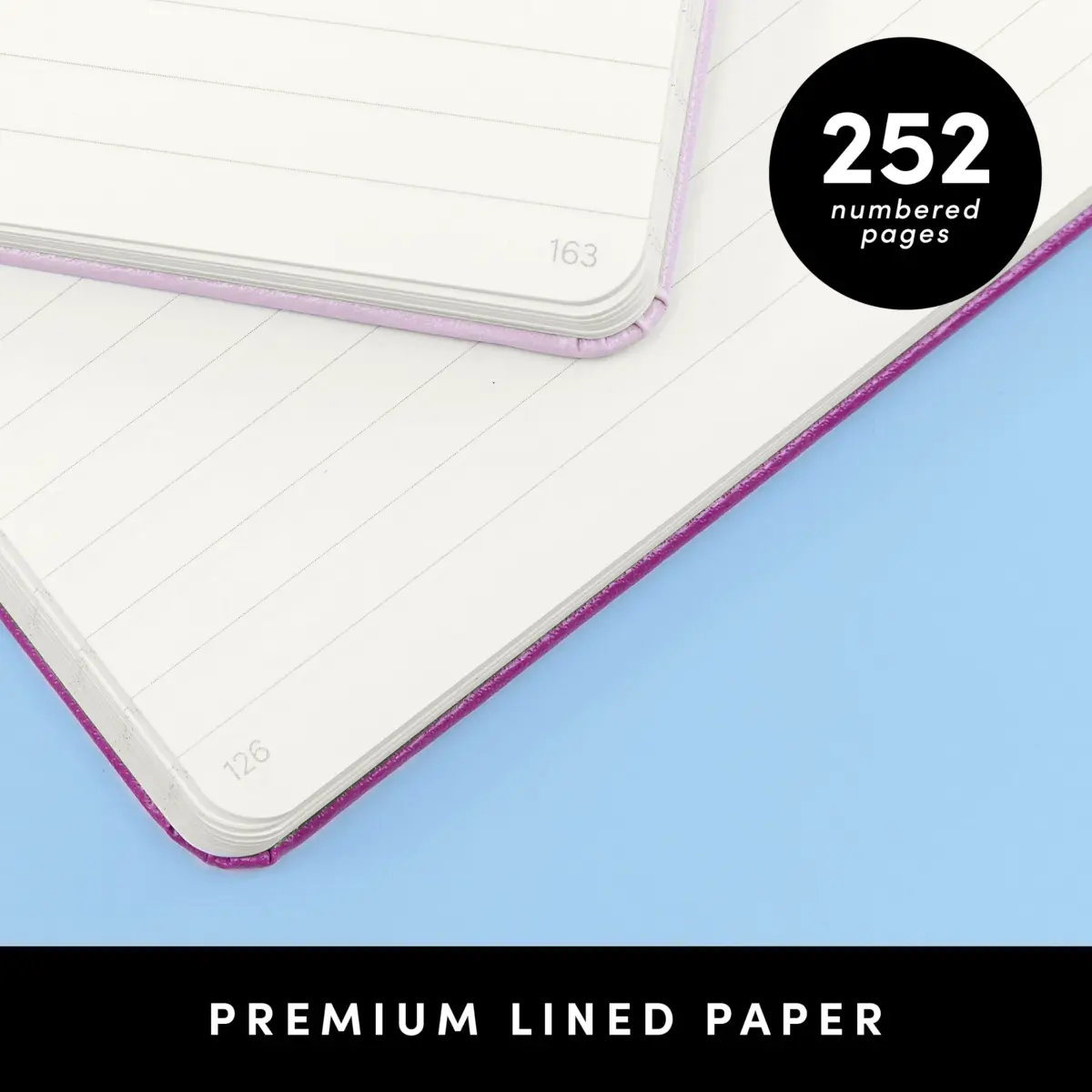 PAPERAGE Lined Journal Notebook Hardcover 252 Pages Navy | Acid-Free Paper for Smooth Writing - view 4