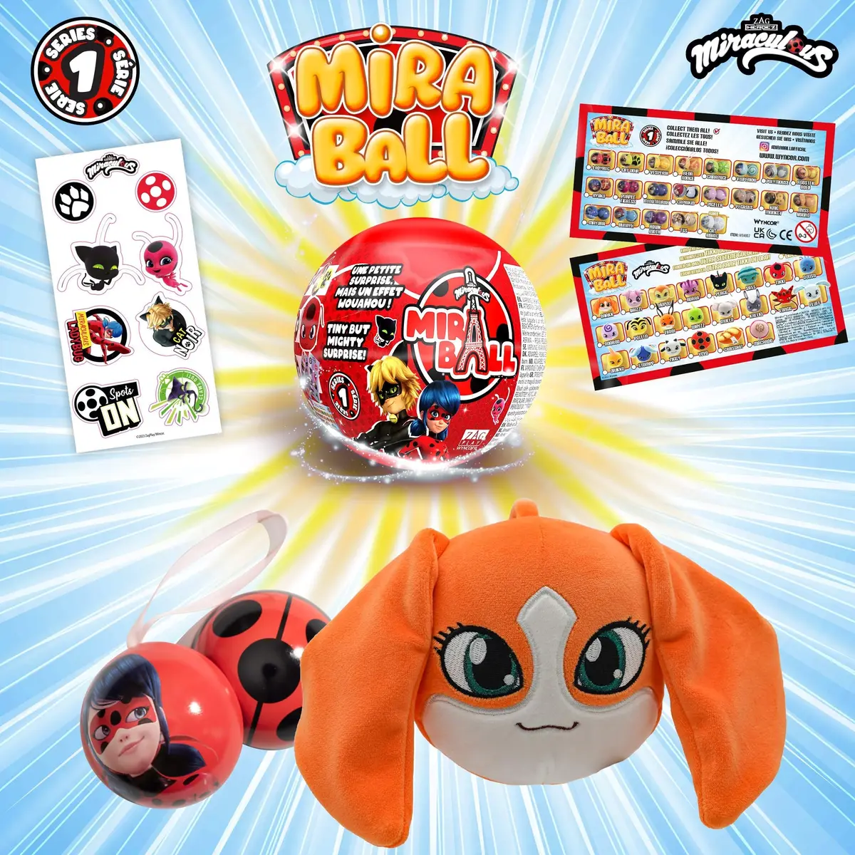 Miraculous Wyncor Ladybug 4-1 Surprise Miraball | 2.9" Plush & Metal Ball for Kids 3+ - view 2