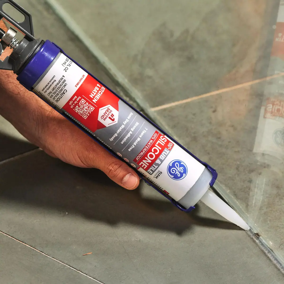 GE Silicone Tub & Tile Caulk for Kitchen & Bath, Clear, 10.1 fl oz | Waterproof & Flexible Sealant - view 4
