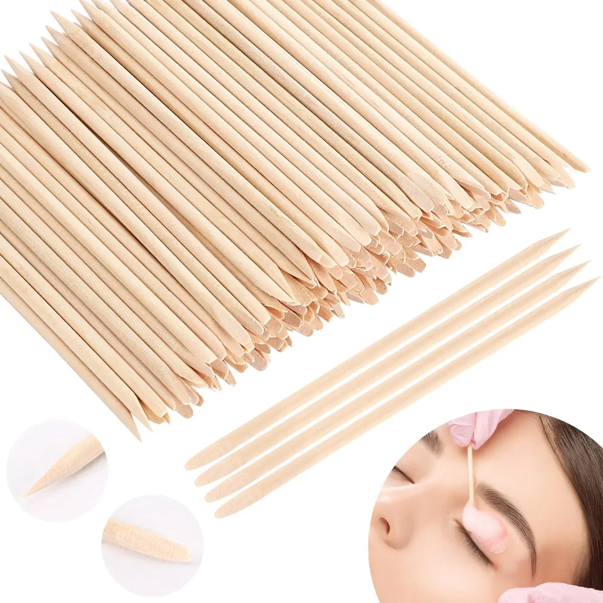 JANYUN Hair Removal Wax Sticks 200 Pcs | Double-Sided Pointed Flat Handle for Small Detailed Areas - main product image