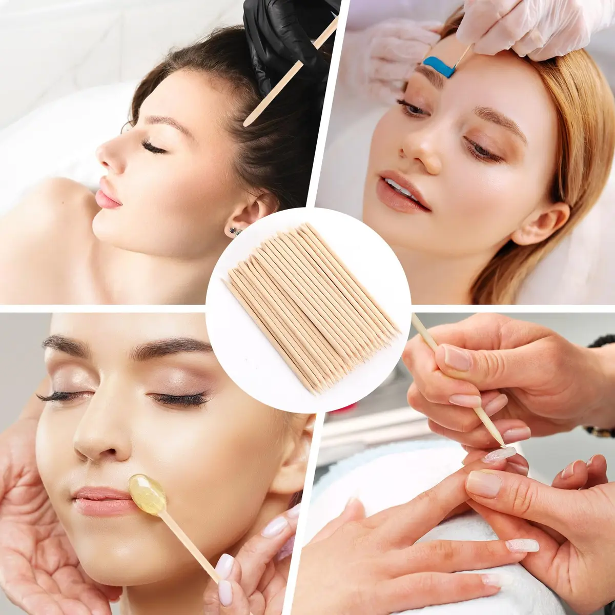 JANYUN Hair Removal Wax Sticks 200 Pcs | Double-Sided Pointed Flat Handle for Small Detailed Areas - view 7