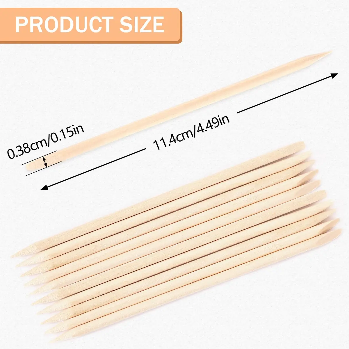 JANYUN Hair Removal Wax Sticks 200 Pcs | Double-Sided Pointed Flat Handle for Small Detailed Areas - view 2