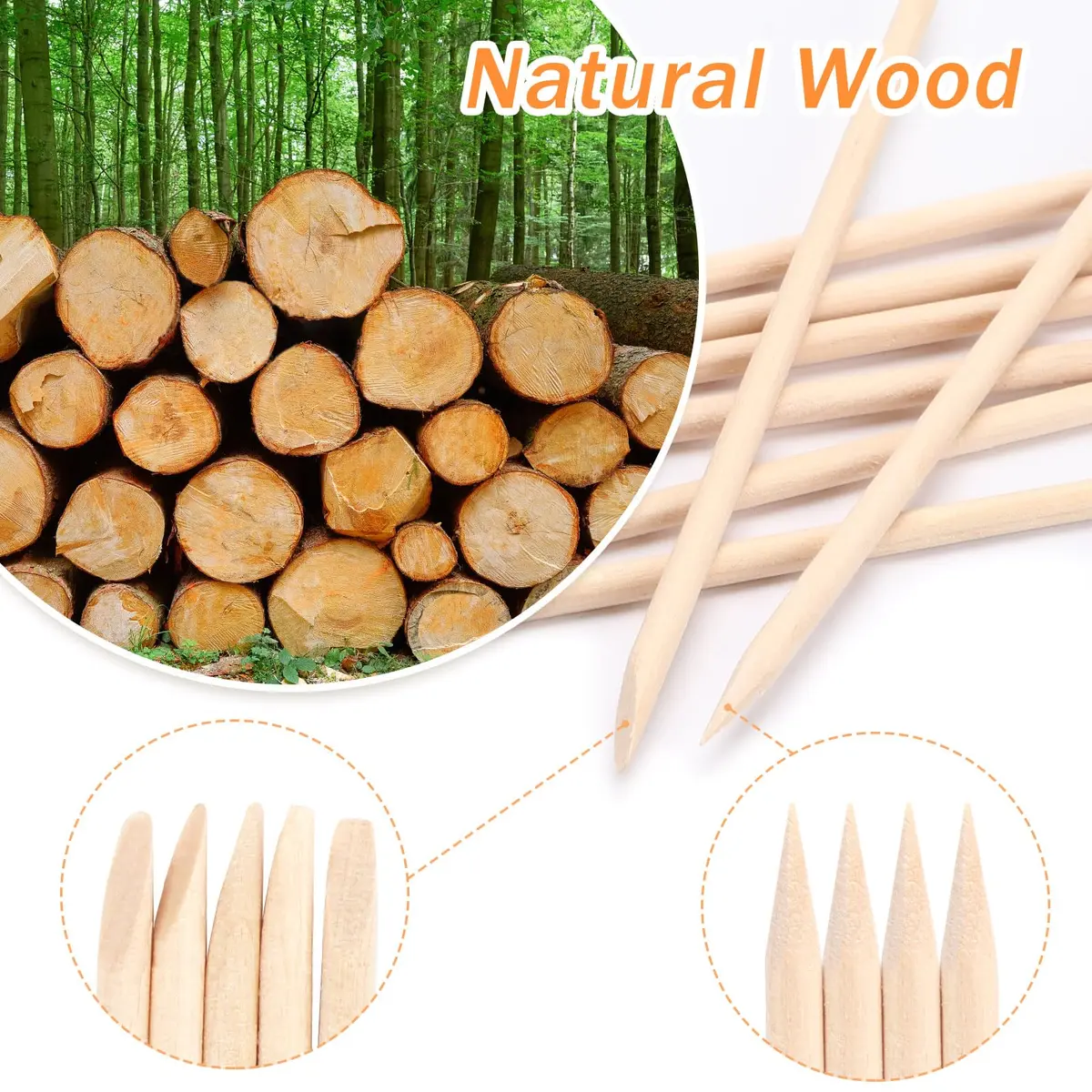 JANYUN Hair Removal Wax Sticks 200 Pcs | Double-Sided Pointed Flat Handle for Small Detailed Areas - view 3