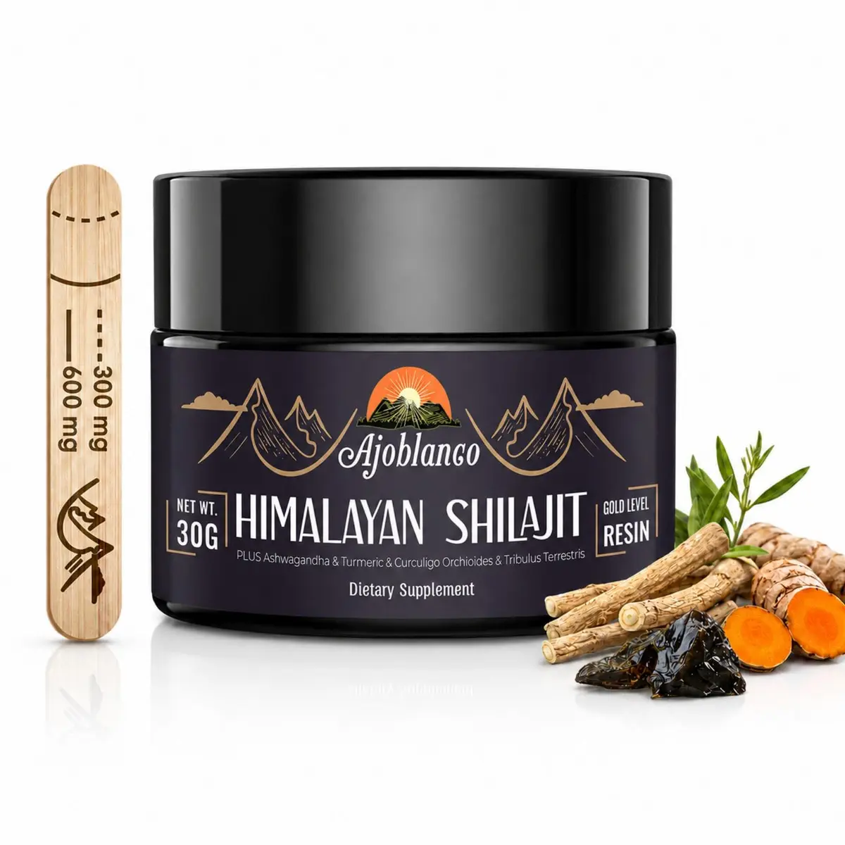 Ajoblanco Shilajit 600mg Himalayan Organic Resin | Energy & Immunity Support - main product image