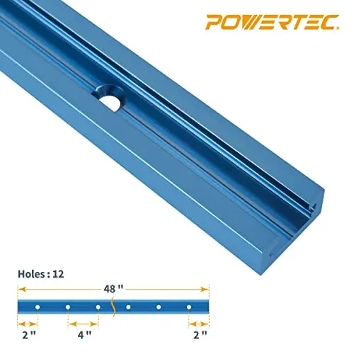 POWERTEC 71158-P3 Universal T-Track 48 Inch Double-Cut Profile 6 Pack | Aluminum Woodworking Jigs & Fixtures - view 2